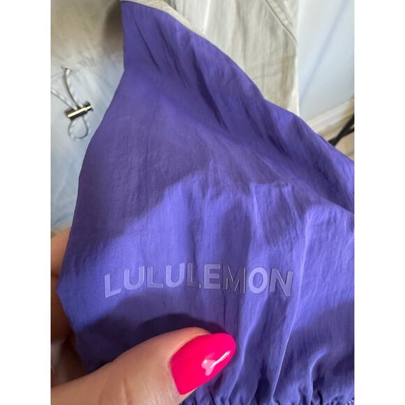 Lululemon Evergreen Anorak Windbreaker Quarter Zip Hoodie Purple Gray Size 8 - Picture 13 of 14